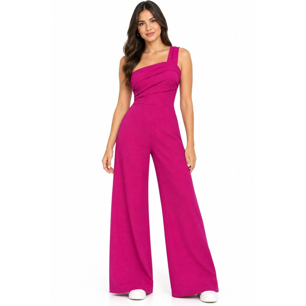 Lulus Pink Sleeveless Wide Leg Jumpsuit Size M